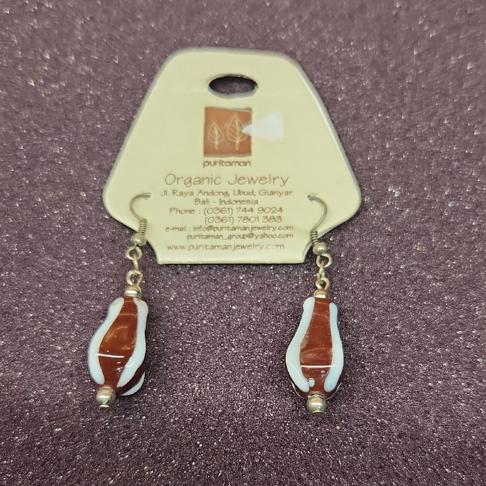 Glass Organic Pierced Earrings